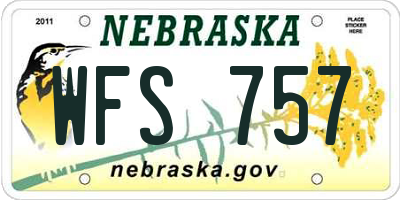 NE license plate WFS757
