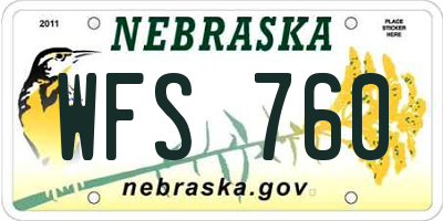 NE license plate WFS760