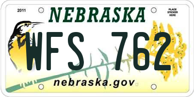NE license plate WFS762
