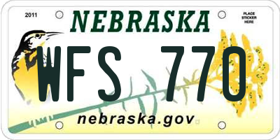 NE license plate WFS770