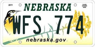 NE license plate WFS774