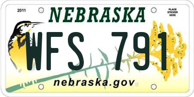 NE license plate WFS791