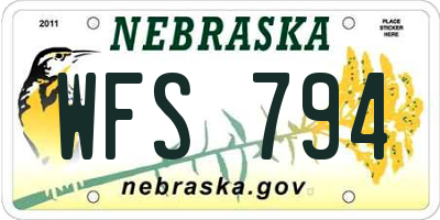 NE license plate WFS794