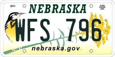 NE license plate WFS796