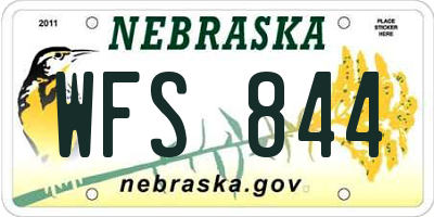 NE license plate WFS844