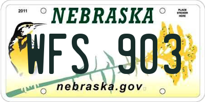 NE license plate WFS903