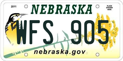 NE license plate WFS905
