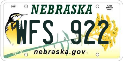 NE license plate WFS922