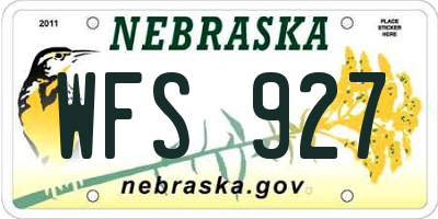 NE license plate WFS927
