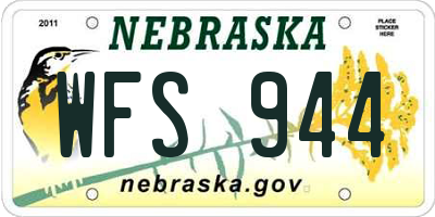 NE license plate WFS944