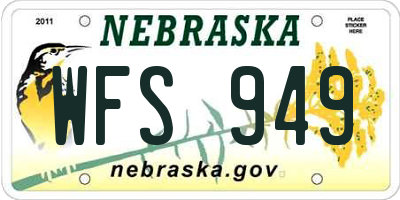 NE license plate WFS949