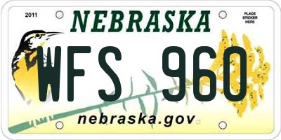NE license plate WFS960