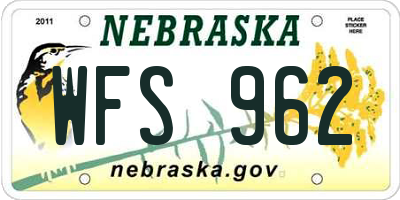 NE license plate WFS962