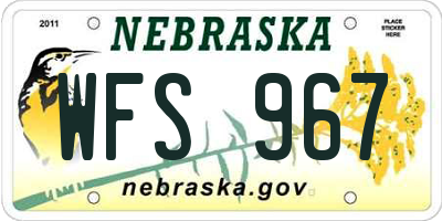 NE license plate WFS967