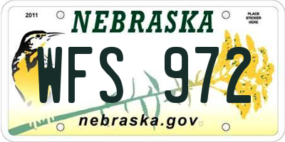 NE license plate WFS972