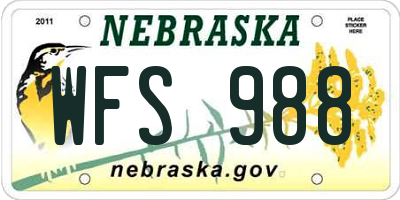 NE license plate WFS988