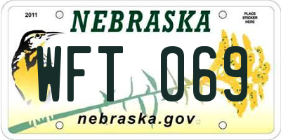 NE license plate WFT069