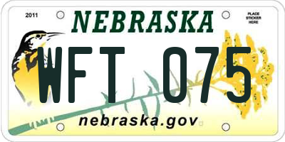 NE license plate WFT075
