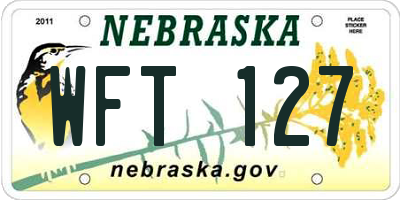 NE license plate WFT127