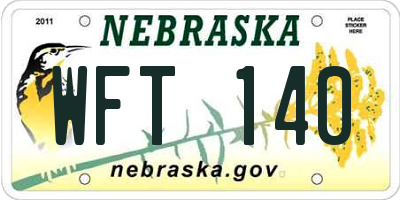 NE license plate WFT140