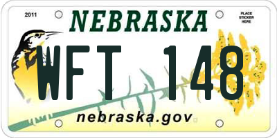 NE license plate WFT148