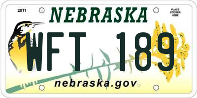 NE license plate WFT189