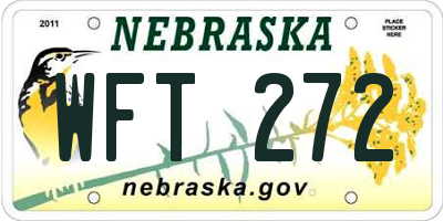 NE license plate WFT272