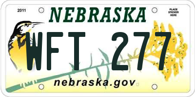 NE license plate WFT277