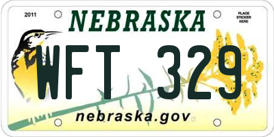 NE license plate WFT329