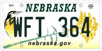 NE license plate WFT364