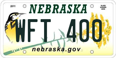 NE license plate WFT400
