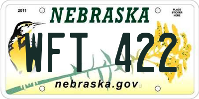 NE license plate WFT422