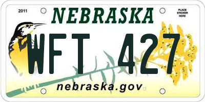 NE license plate WFT427