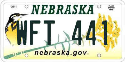 NE license plate WFT441