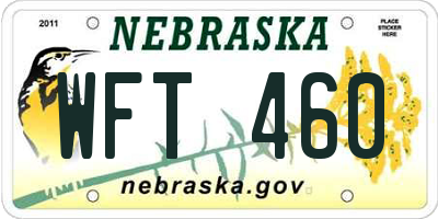 NE license plate WFT460