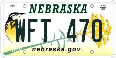 NE license plate WFT470