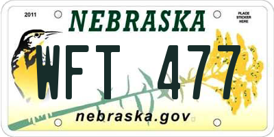 NE license plate WFT477