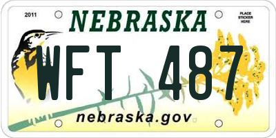 NE license plate WFT487