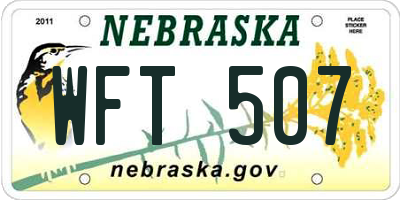 NE license plate WFT507