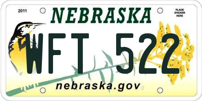 NE license plate WFT522