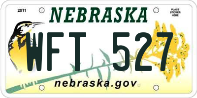 NE license plate WFT527