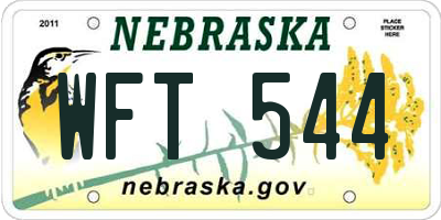 NE license plate WFT544
