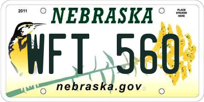 NE license plate WFT560