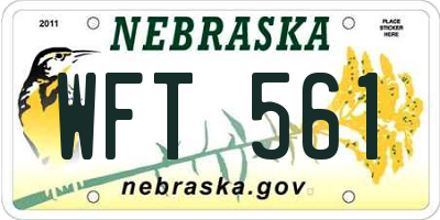 NE license plate WFT561
