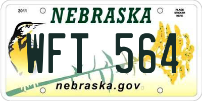 NE license plate WFT564