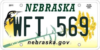 NE license plate WFT569