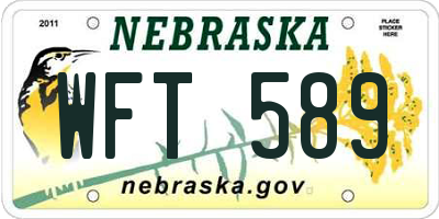 NE license plate WFT589