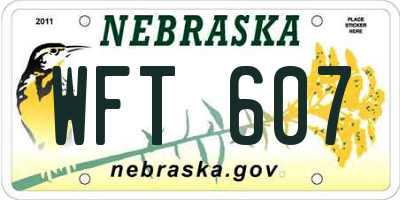 NE license plate WFT607