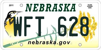 NE license plate WFT628