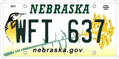 NE license plate WFT637
